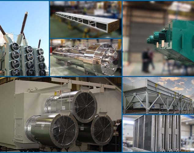various heat exchangers designed and manufactured by Sterling Thermal Technology based in the UK