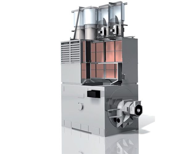 Avantair, air to air cooler with heat pipe technology, 3D cut, designed and manufactured by Sterling Thermal Technology