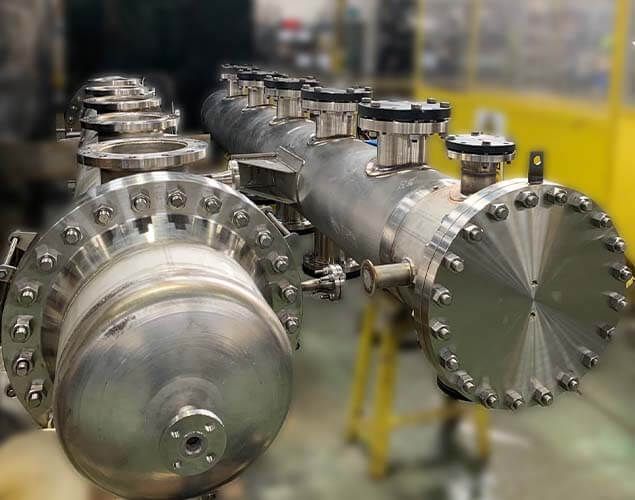 high temperature shell and tube heat exchanger in Sterling Thermal Technology factory, designed and manufactured by STT