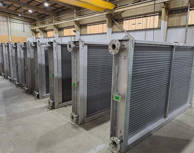 Steam air heaters, heat exchangers, designed manufactured by Sterling Thermal Technology in the UK