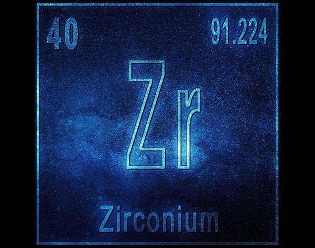 zirconium chemical element sign