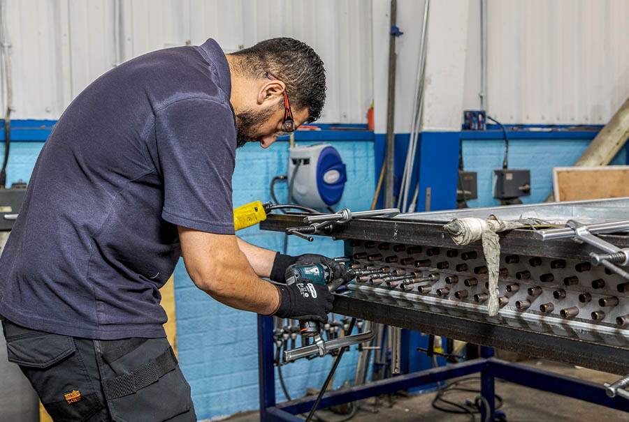 aftersales work on a heat exchanger at Sterling Thermal Technology