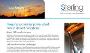 Screen shot of the case study with JST Transformateurs about the OFAF designed and manufactured by Sterling Thermal Technology