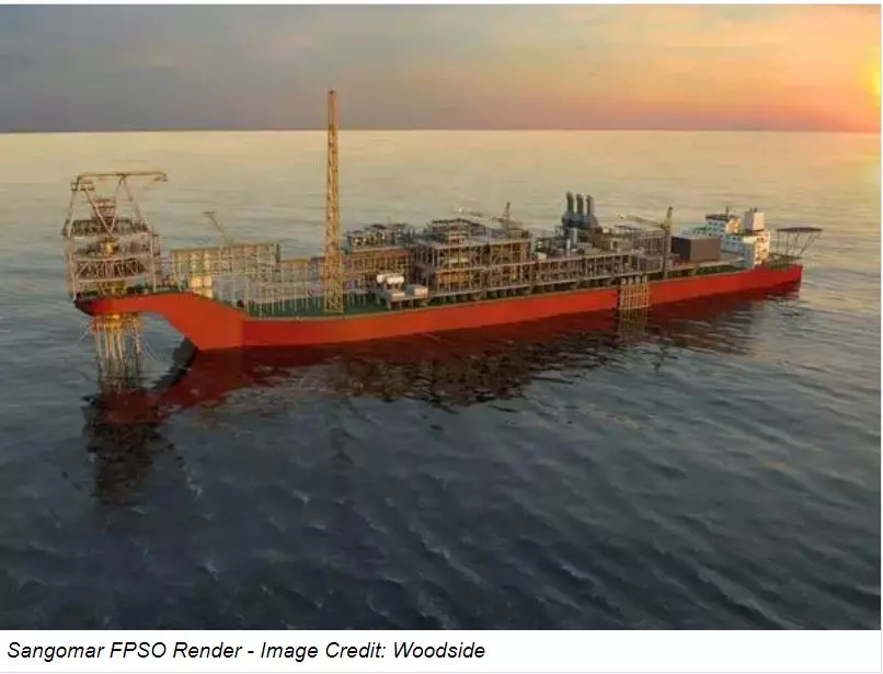 Image of the Sangomar FPSO in the ocean for which Sterling Thermal Technology will deliver its heat pipe technology Avantair