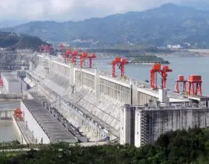 The Three Gorges Dam on the Yangtze River, China 2009