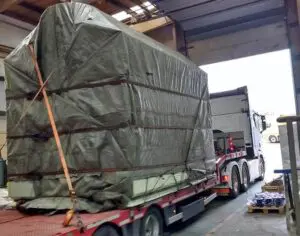 Transport of an Avantair from Sterling Thermal Technology's factory in the UK