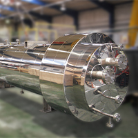 Shell and tube heat exchanger designed and manufactured by Sterling Thermal Technology, in the UK factory